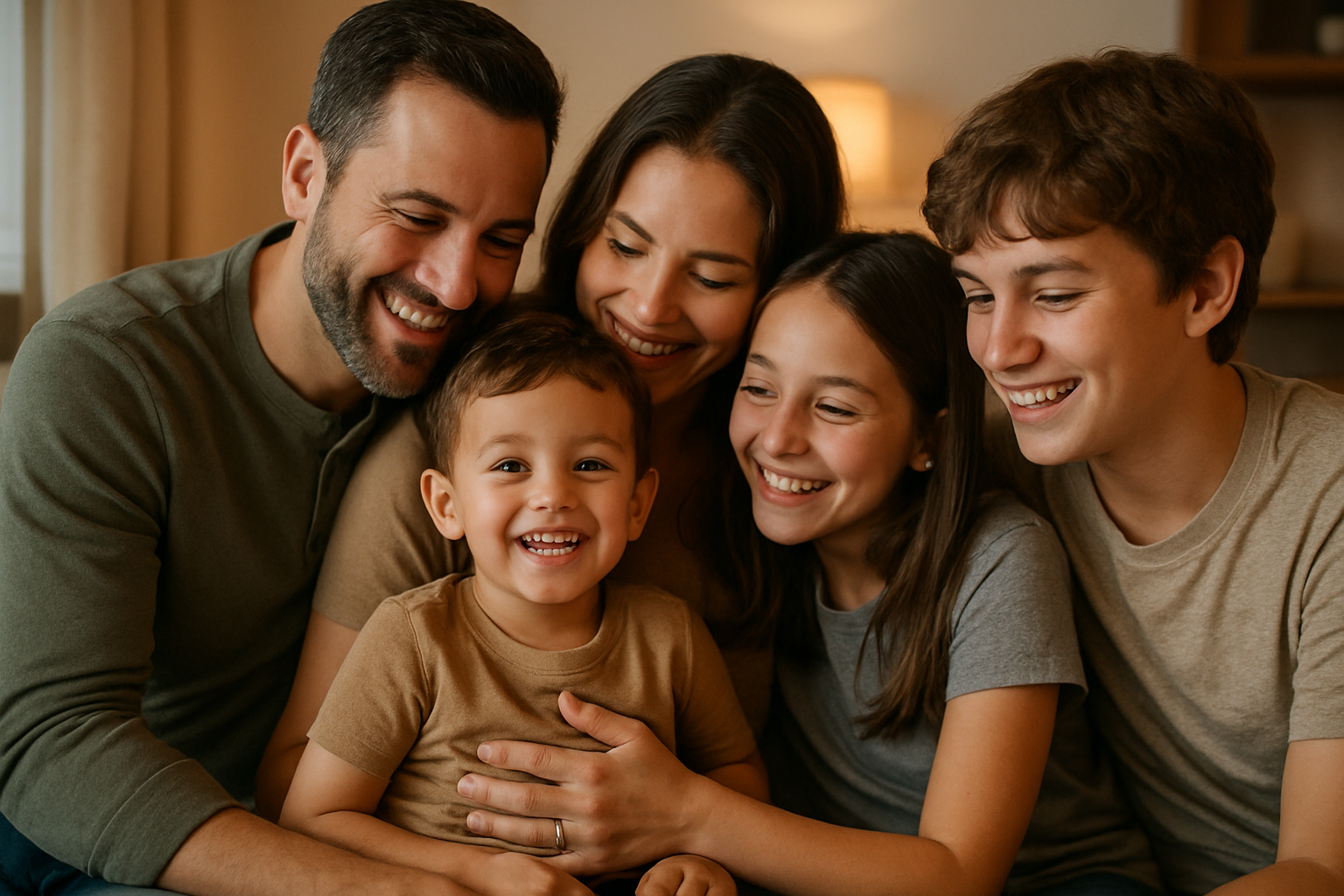 Child with his family